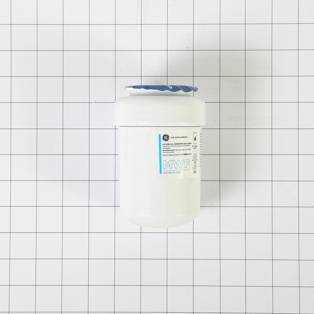 GE MWFP Water Filter Canister - shown with measurements