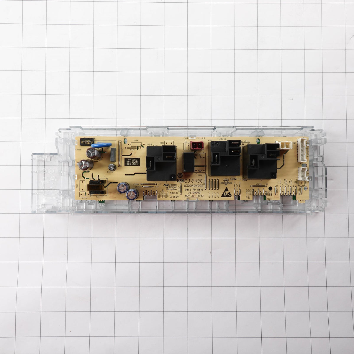 GE WB27X48612 Obc1 Control (Flashed) - shown with measurements