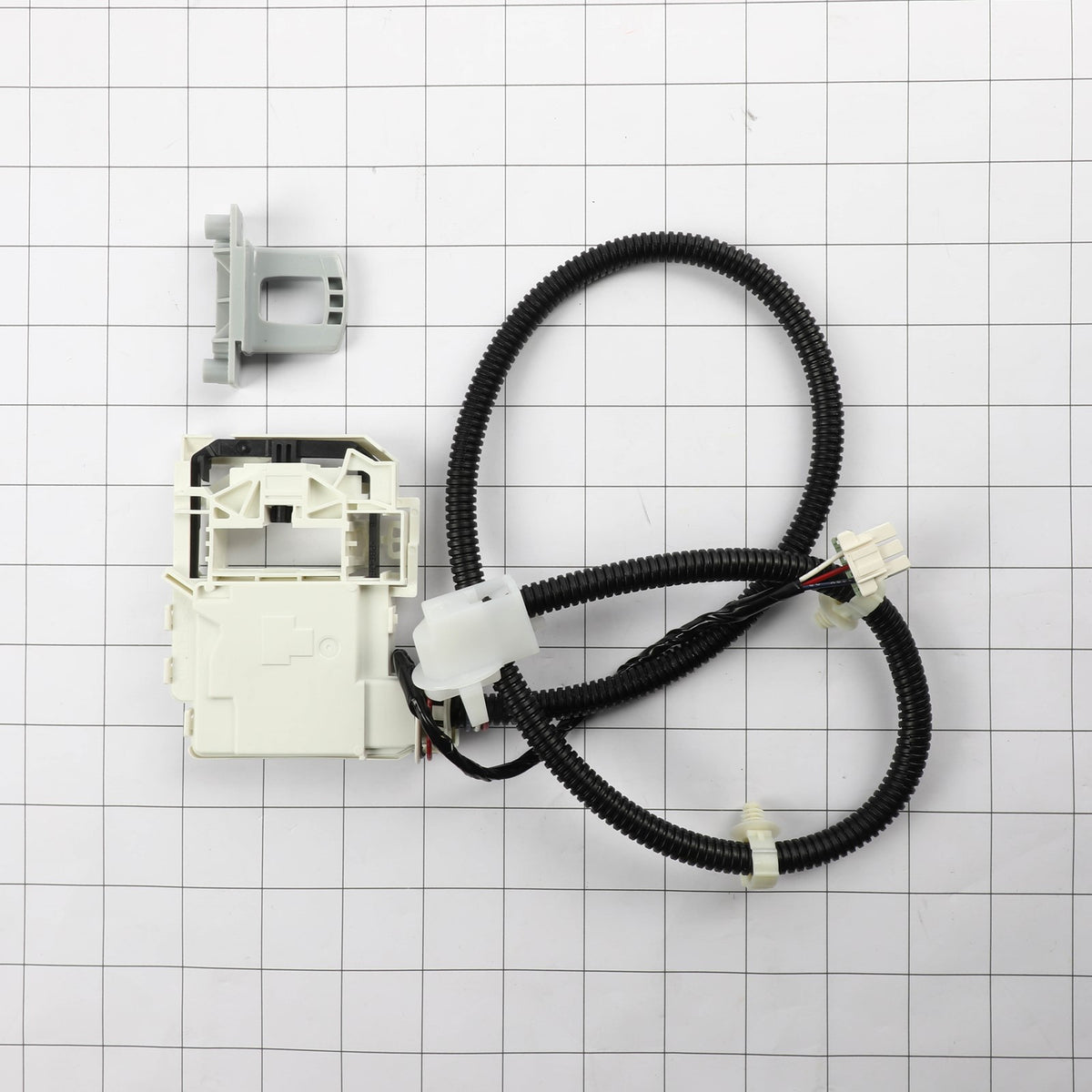 GE WH08X37937 Tl Washer Lid Lock and Striker Kit - shown with measurements