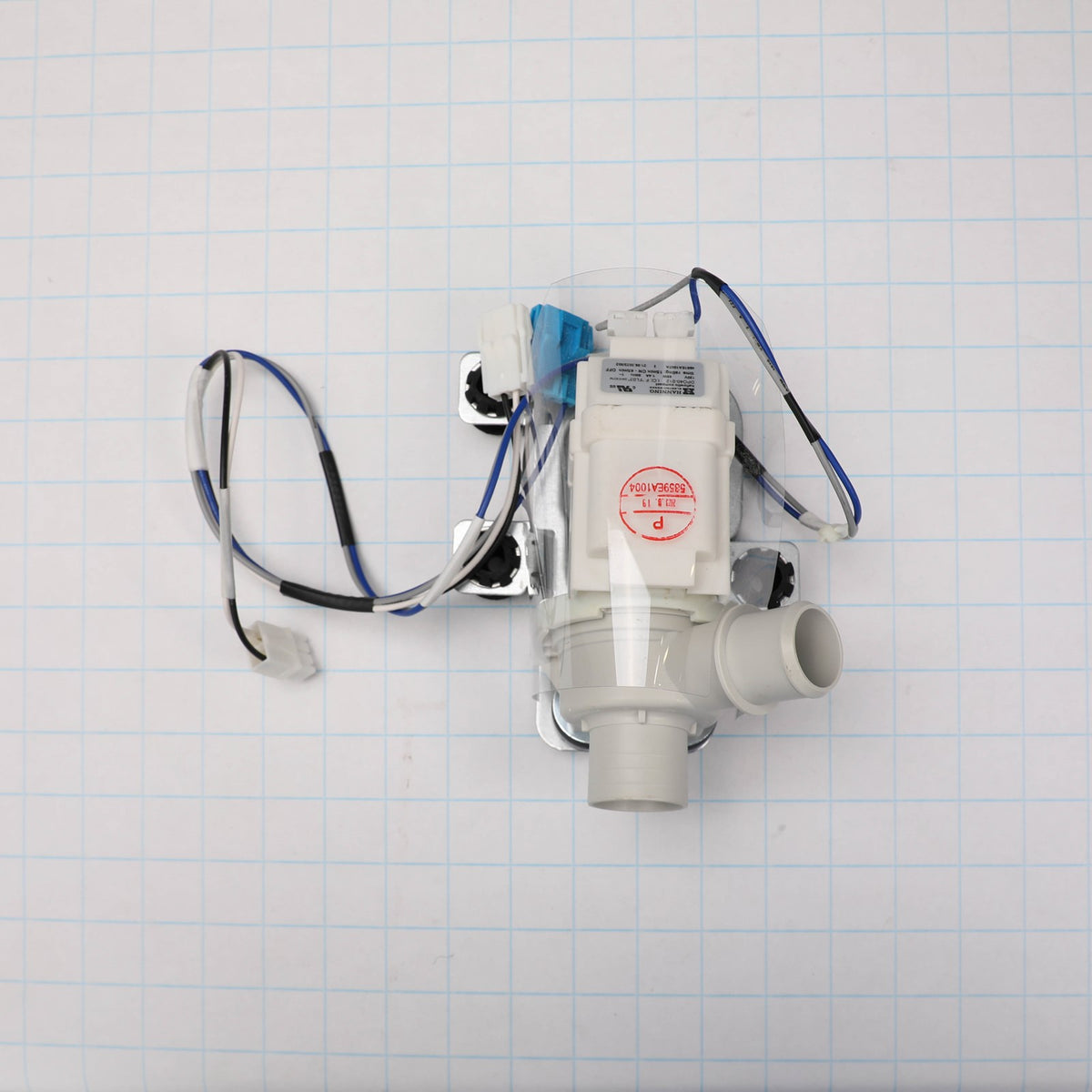 LG 5859EA1004P Pump Assembly - shown with measurements
