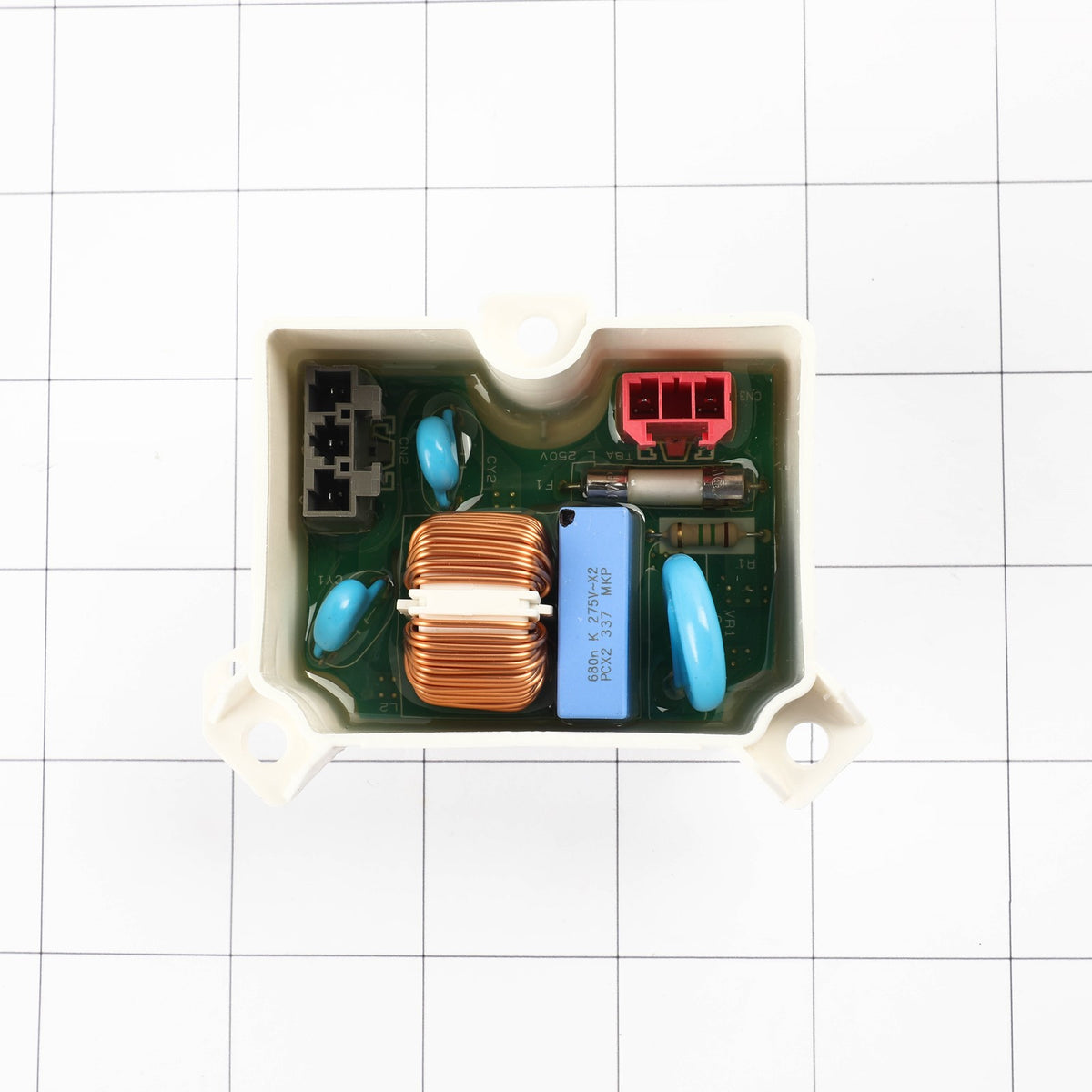 LG 6201EC2002V Filter Assembly - shown with measurements