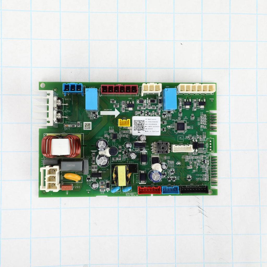 GE WH22X33178 Main Control Board with Instructions - shown with measurements