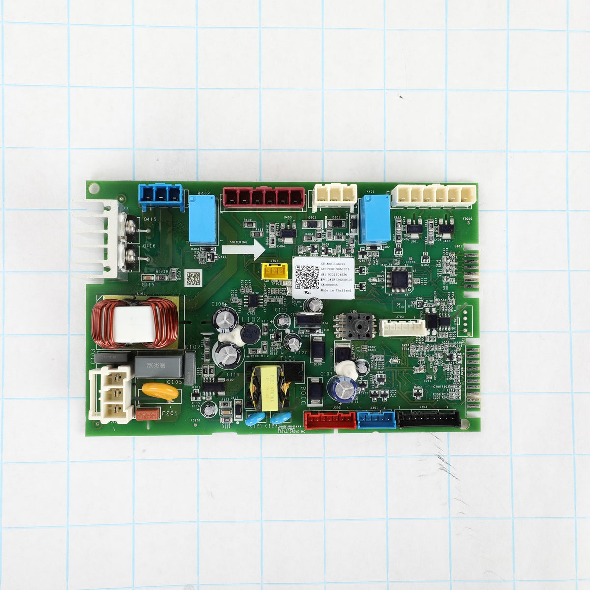 GE WH22X33178 Main Control Board with Instructions - shown with measurements