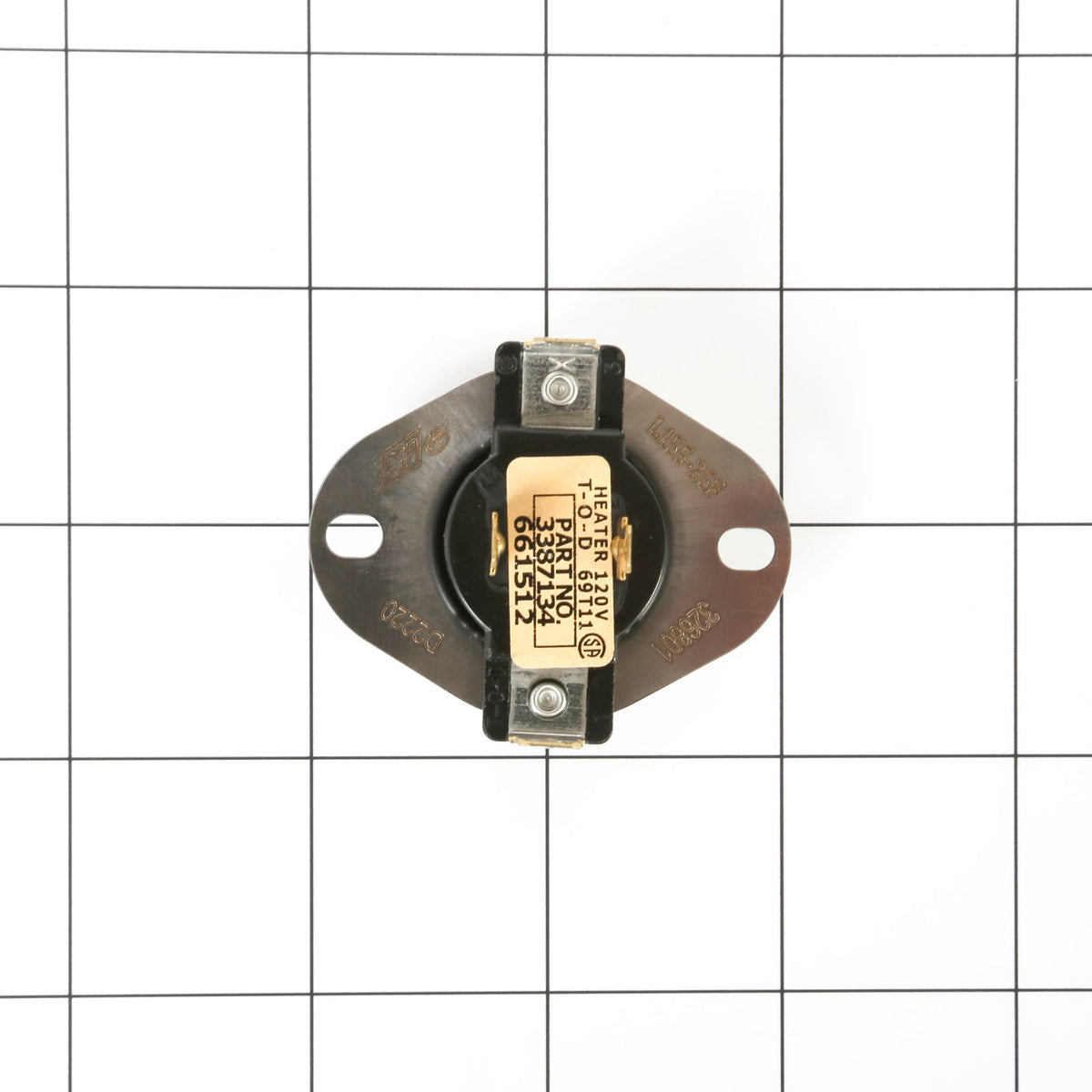 Whirlpool WP3387134 Thermostat-Fix - shown with measurements