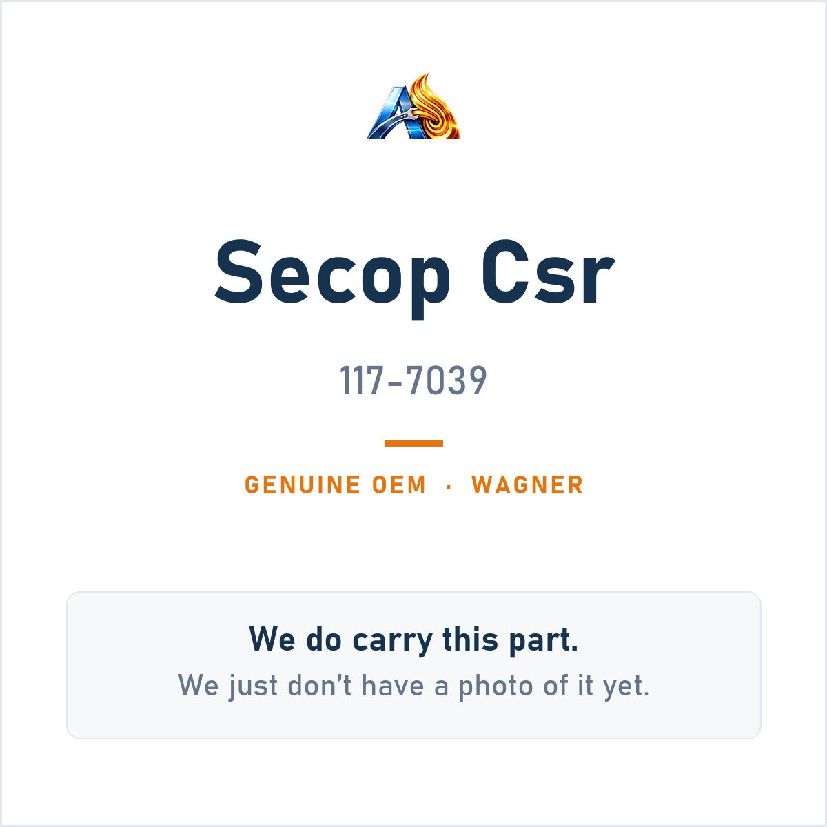 Wagner 117-7039 Secop Csr - genuine OEM appliance part, photo coming soon