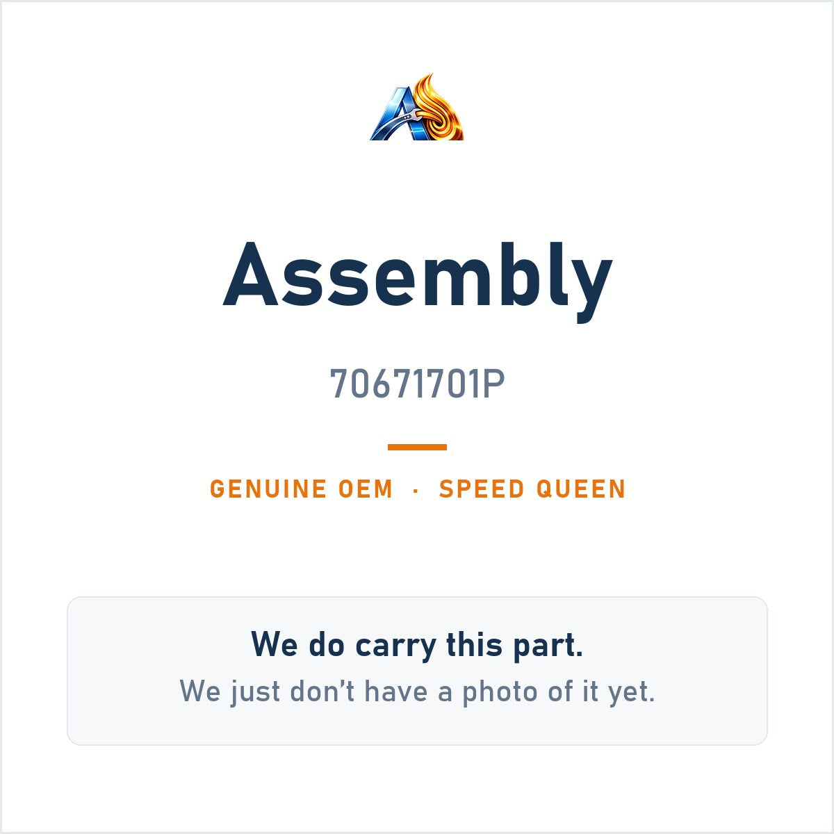Speed Queen 70671701P Assembly - genuine OEM appliance part, photo coming soon