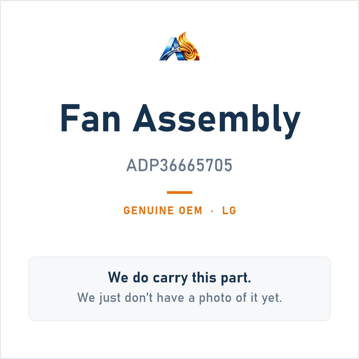 LG ADP36665705 Fan Assembly - genuine OEM appliance part, photo coming soon