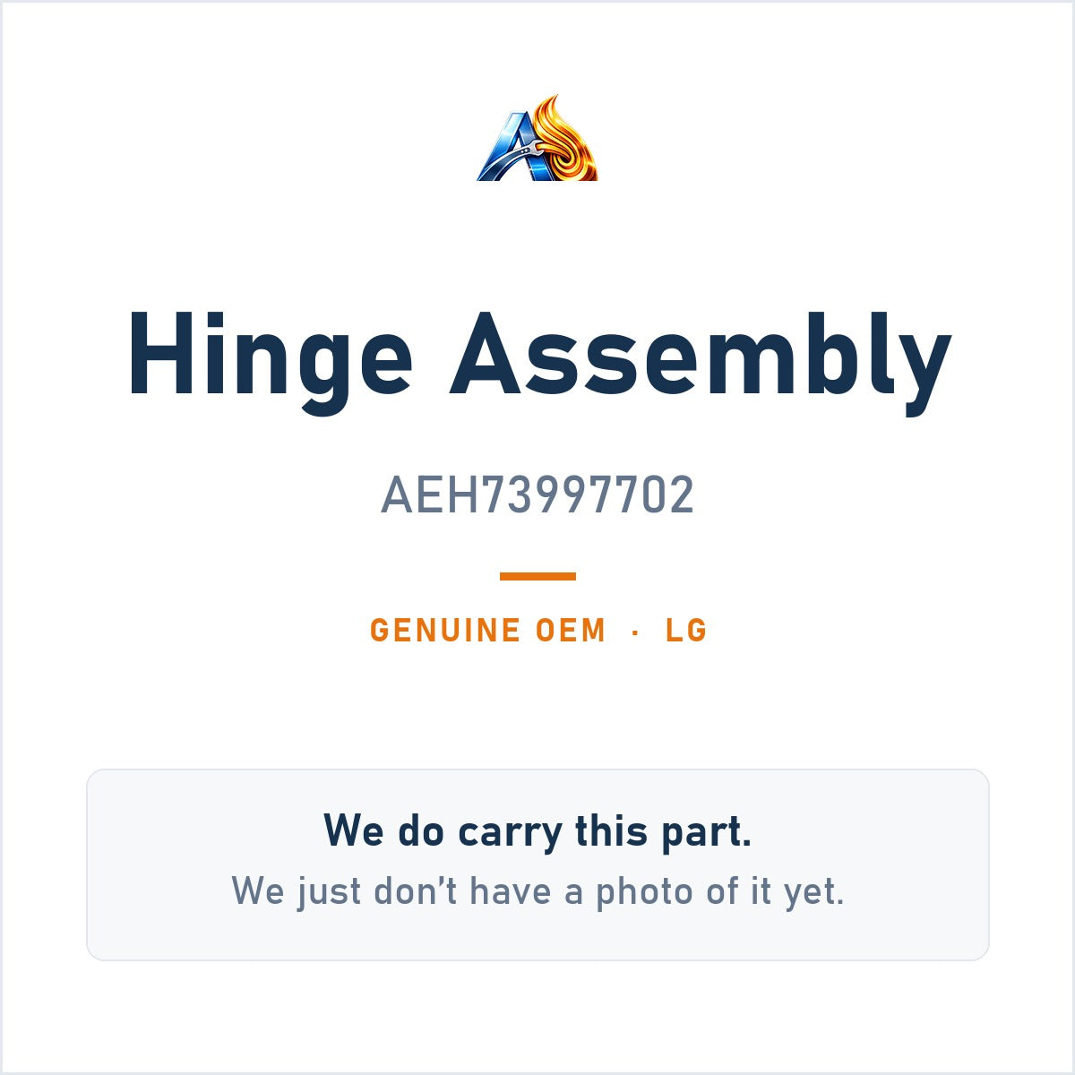 LG AEH73997702 Hinge Assembly - genuine OEM appliance part, photo coming soon