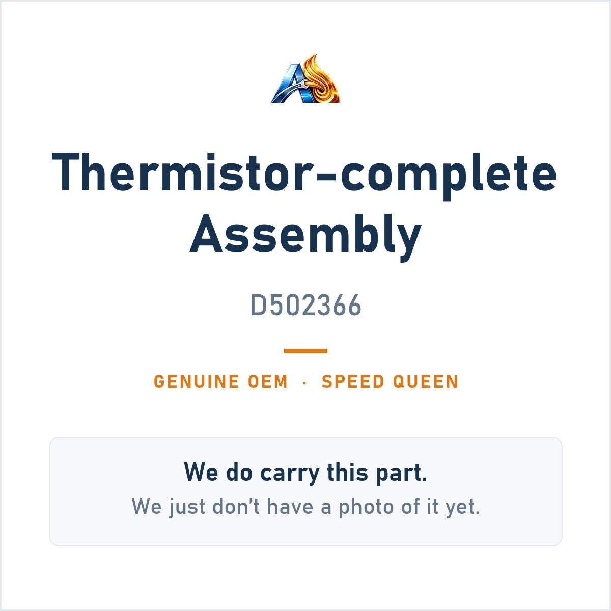 Speed Queen D502366 Thermistor-Complete Assembly - genuine OEM appliance part, photo coming soon
