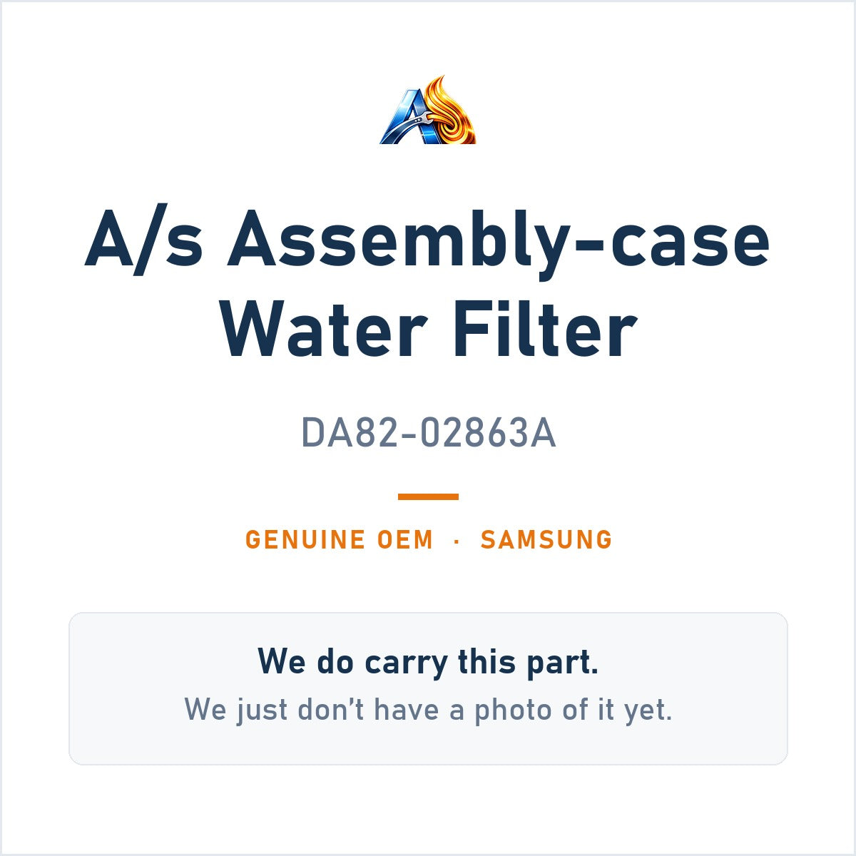 Samsung DA82-02863A A/S Assembly-Case Water Filter - genuine OEM appliance part, photo coming soon
