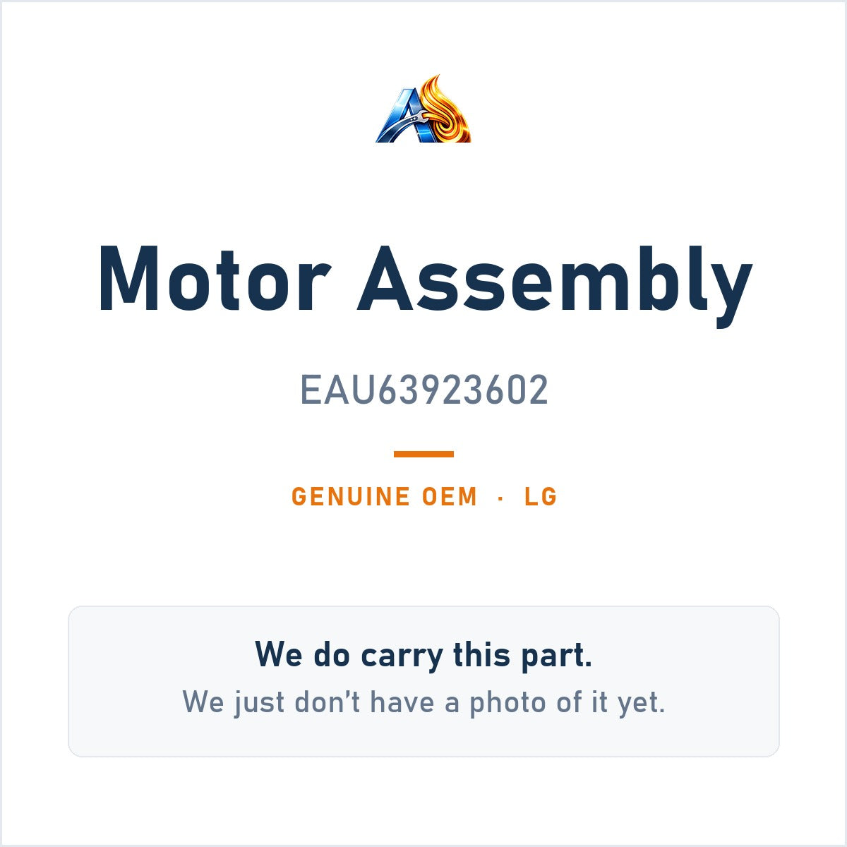 LG EAU63923602 Motor Assembly - genuine OEM appliance part, photo coming soon