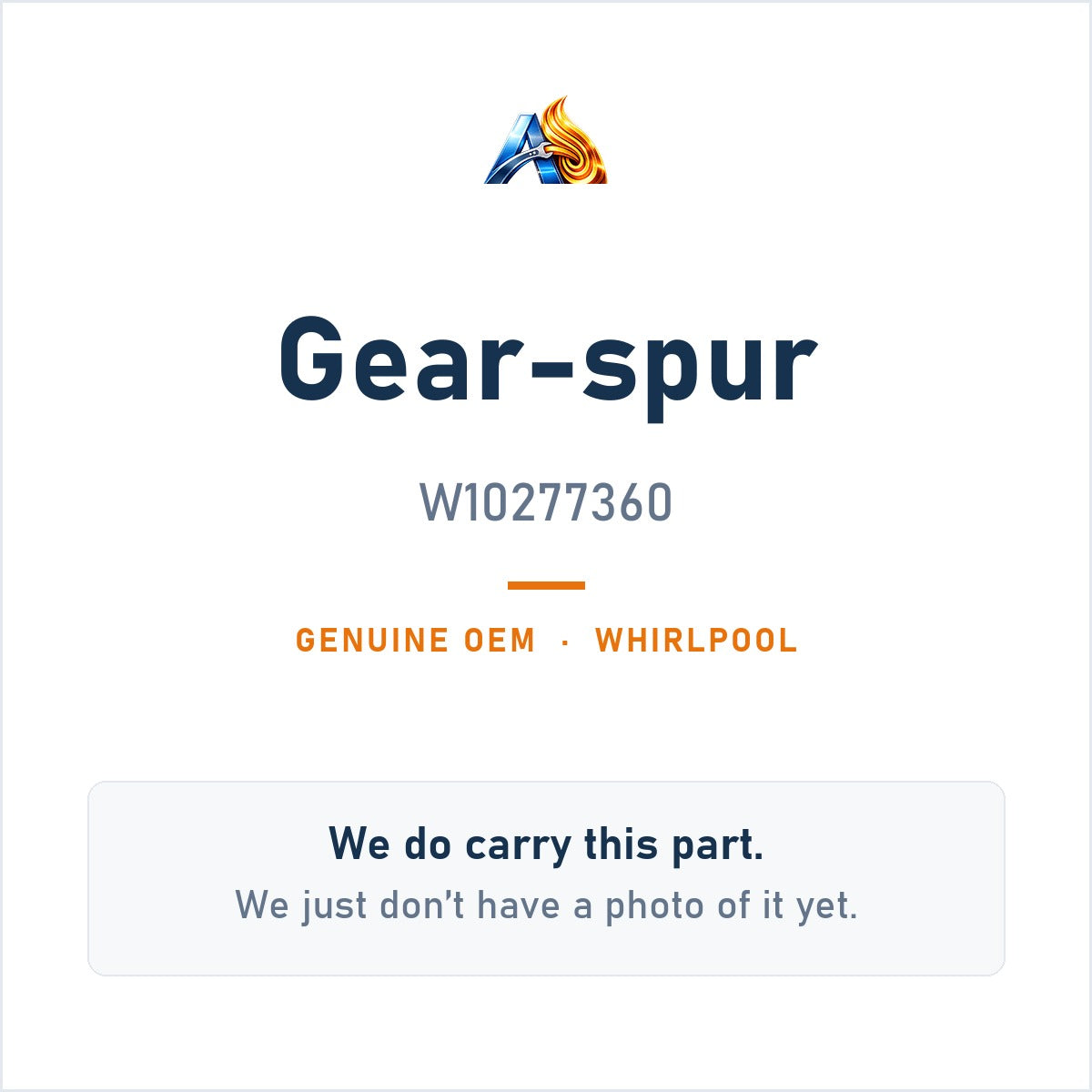 Whirlpool W10277360 Gear-Spur - genuine OEM appliance part, photo coming soon