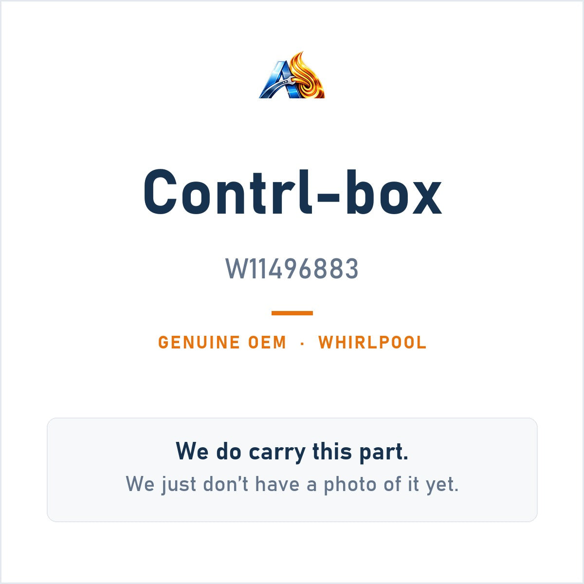 Whirlpool W11496883 Contrl-Box - genuine OEM appliance part, photo coming soon
