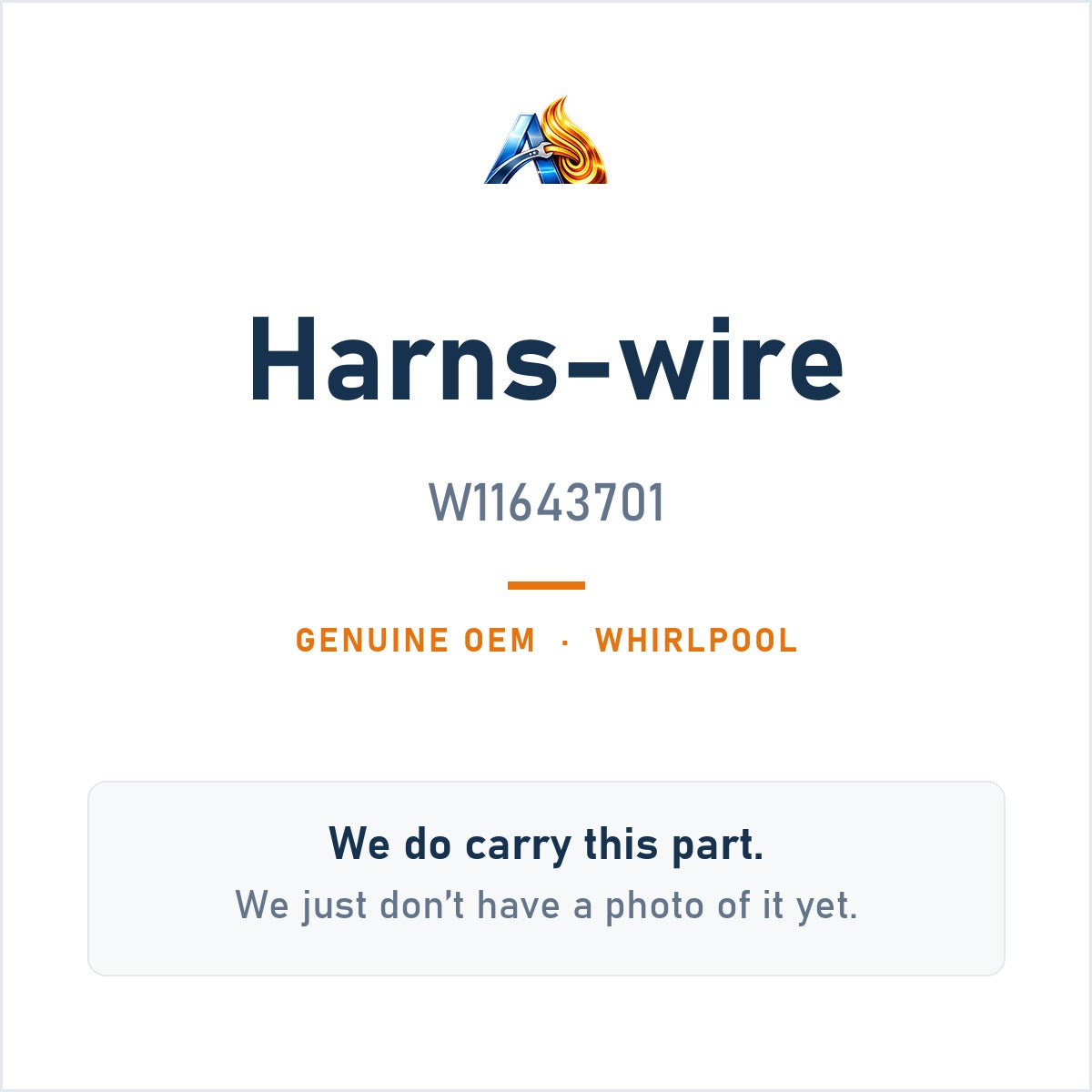Whirlpool W11643701 Harns-Wire - genuine OEM appliance part, photo coming soon