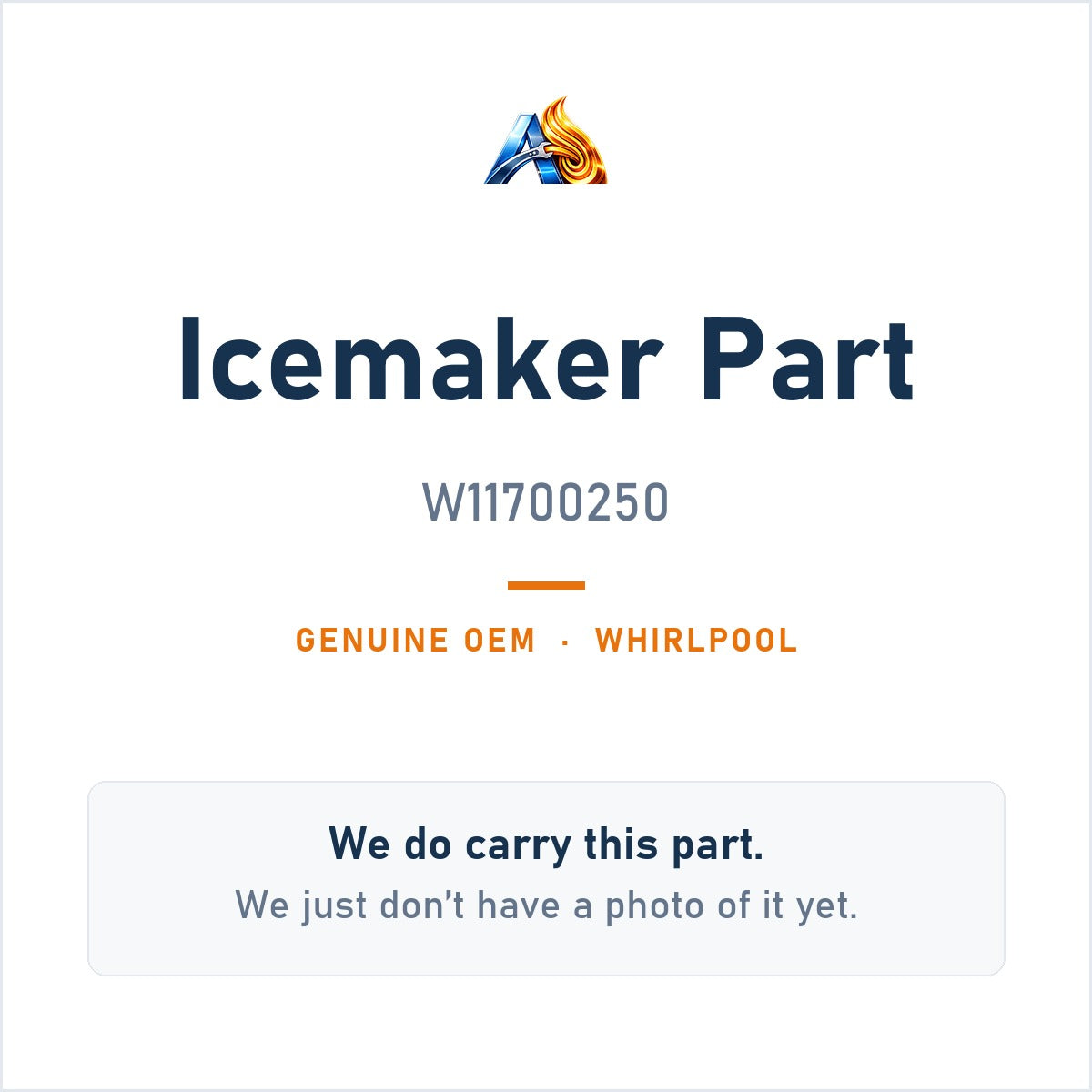 Whirlpool W11700250 Icemaker Part - genuine OEM appliance part, photo coming soon