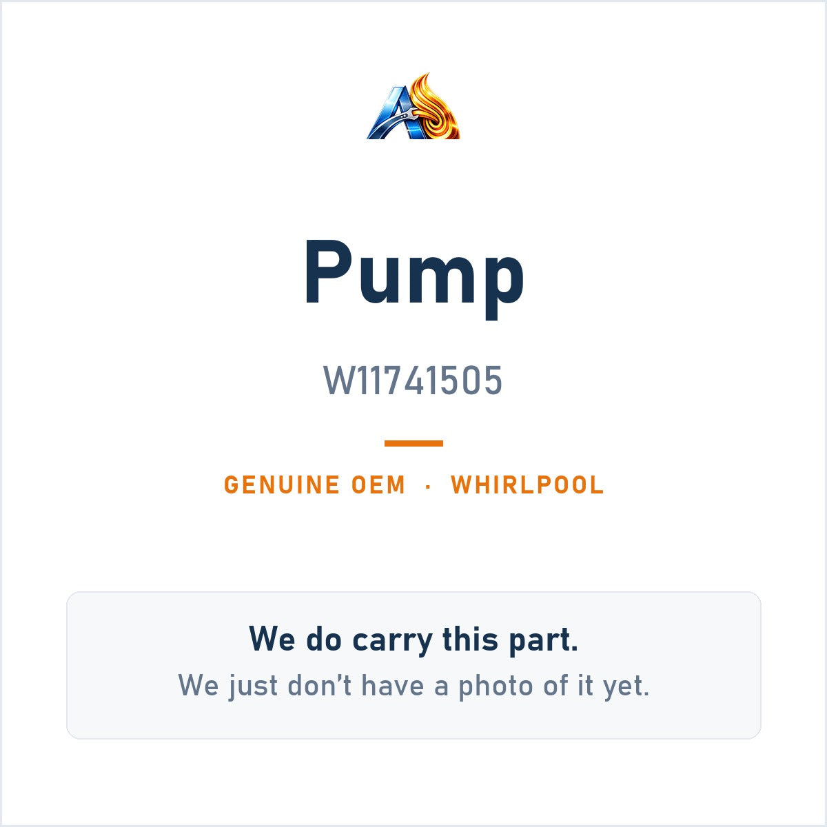 Whirlpool W11741505 Pump - genuine OEM appliance part, photo coming soon