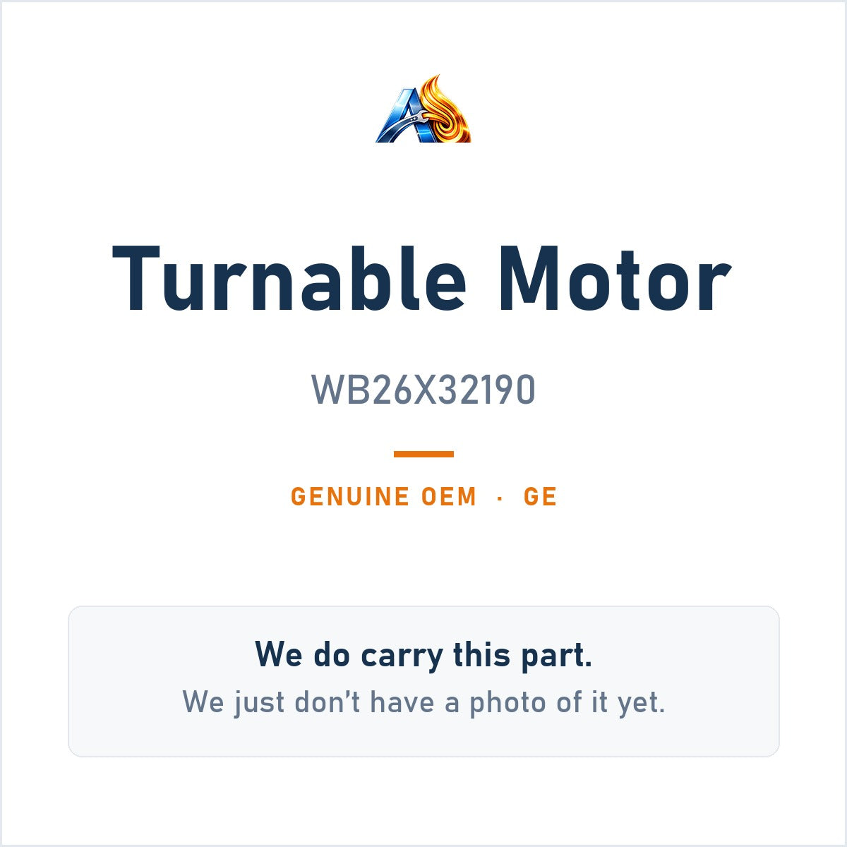 GE WB26X32190 Turnable Motor - genuine OEM appliance part, photo coming soon