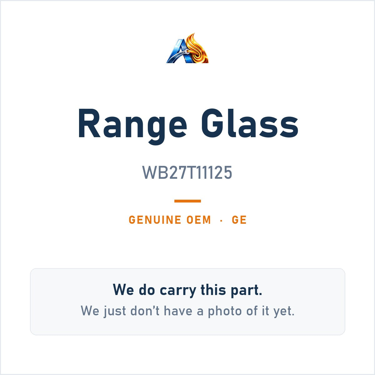 GE WB27T11125 Range Glass - genuine OEM appliance part, photo coming soon