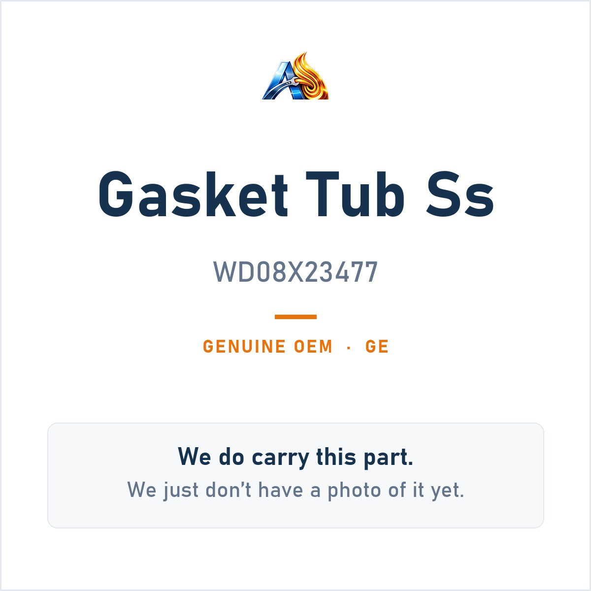 GE WD08X23477 Gasket Tub Ss - genuine OEM appliance part, photo coming soon