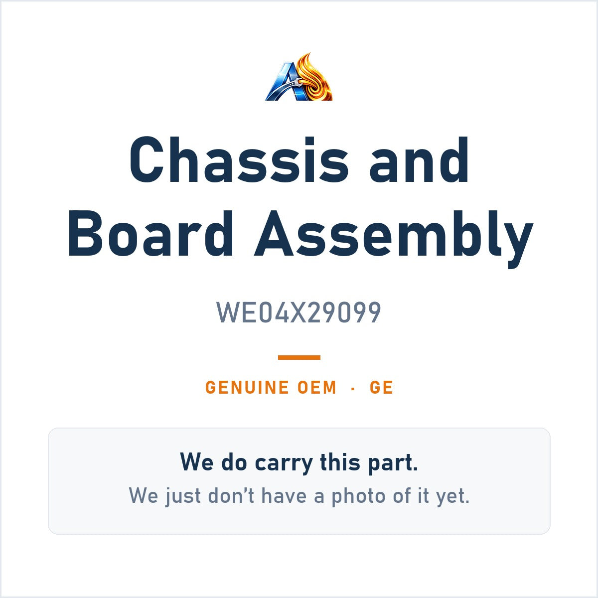 GE WE04X29099 Chassis and Board Assembly - genuine OEM appliance part, photo coming soon