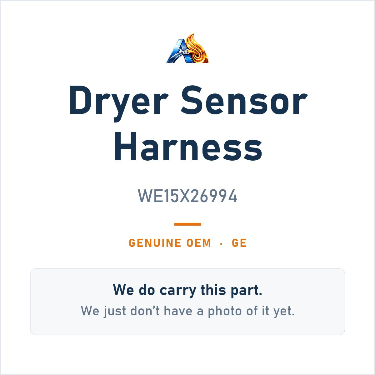 GE WE15X26994 Dryer Sensor Harness - genuine OEM appliance part, photo coming soon