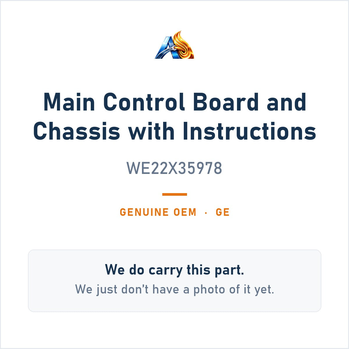 GE WE22X35978 Main Control Board and Chassis with Instructions - genuine OEM appliance part, photo coming soon