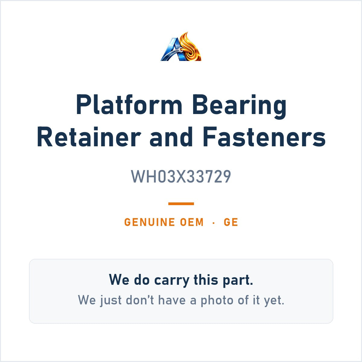 GE WH03X33729 Platform Bearing Retainer and Fasteners - genuine OEM appliance part, photo coming soon