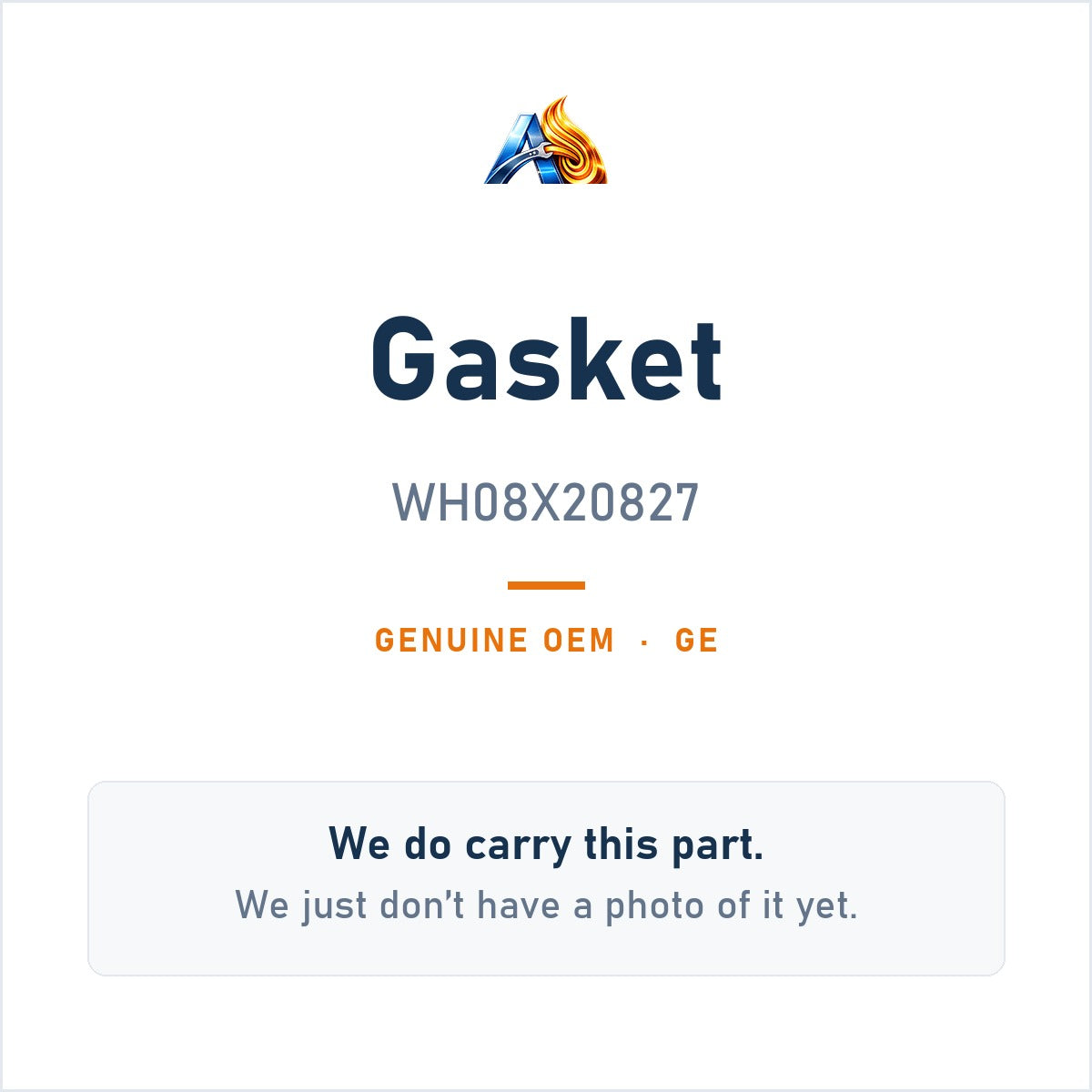 GE WH08X20827 Gasket - genuine OEM appliance part, photo coming soon