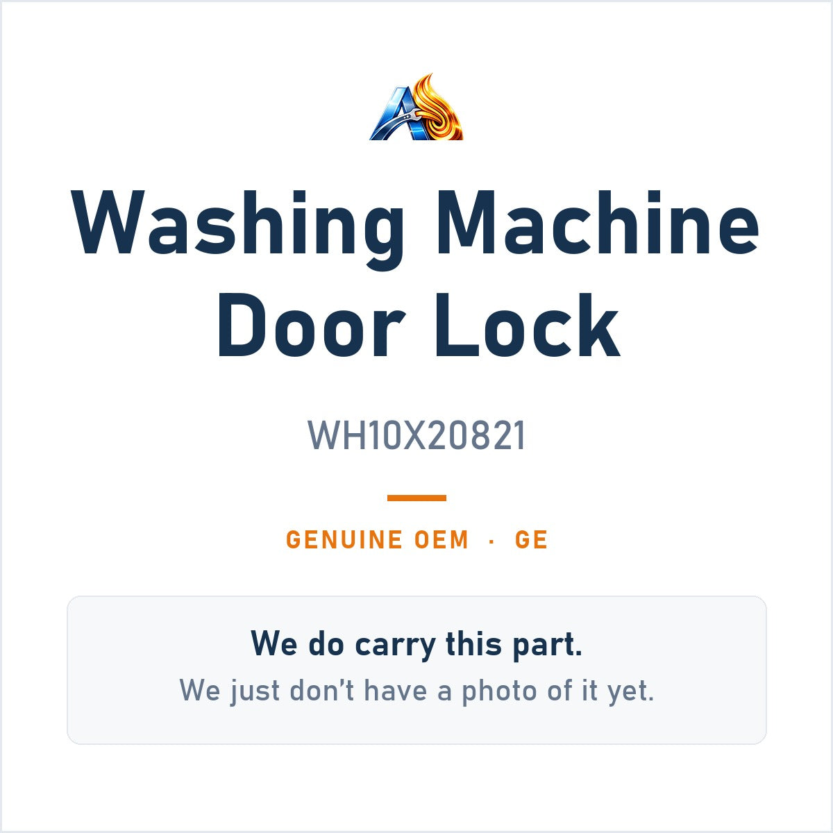 GE WH10X20821 Washing Machine Door Lock - genuine OEM appliance part, photo coming soon