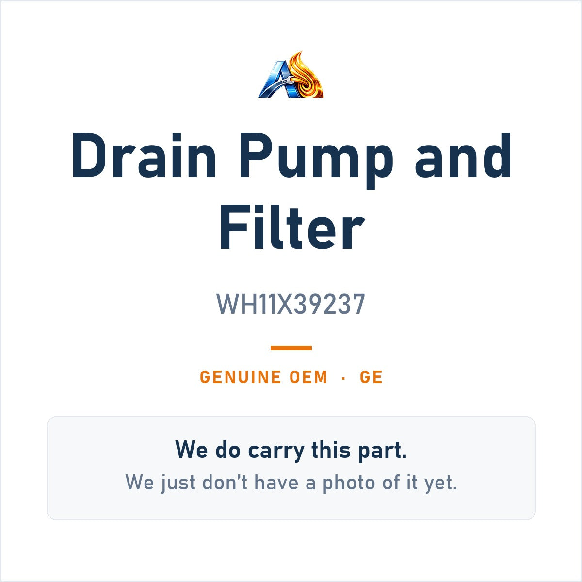 GE WH11X39237 Drain Pump and Filter - genuine OEM appliance part, photo coming soon
