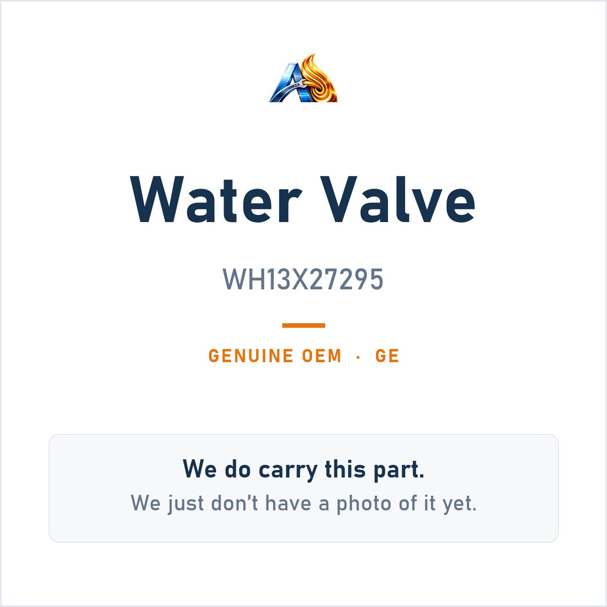 GE WH13X27295 Water Valve - genuine OEM appliance part, photo coming soon