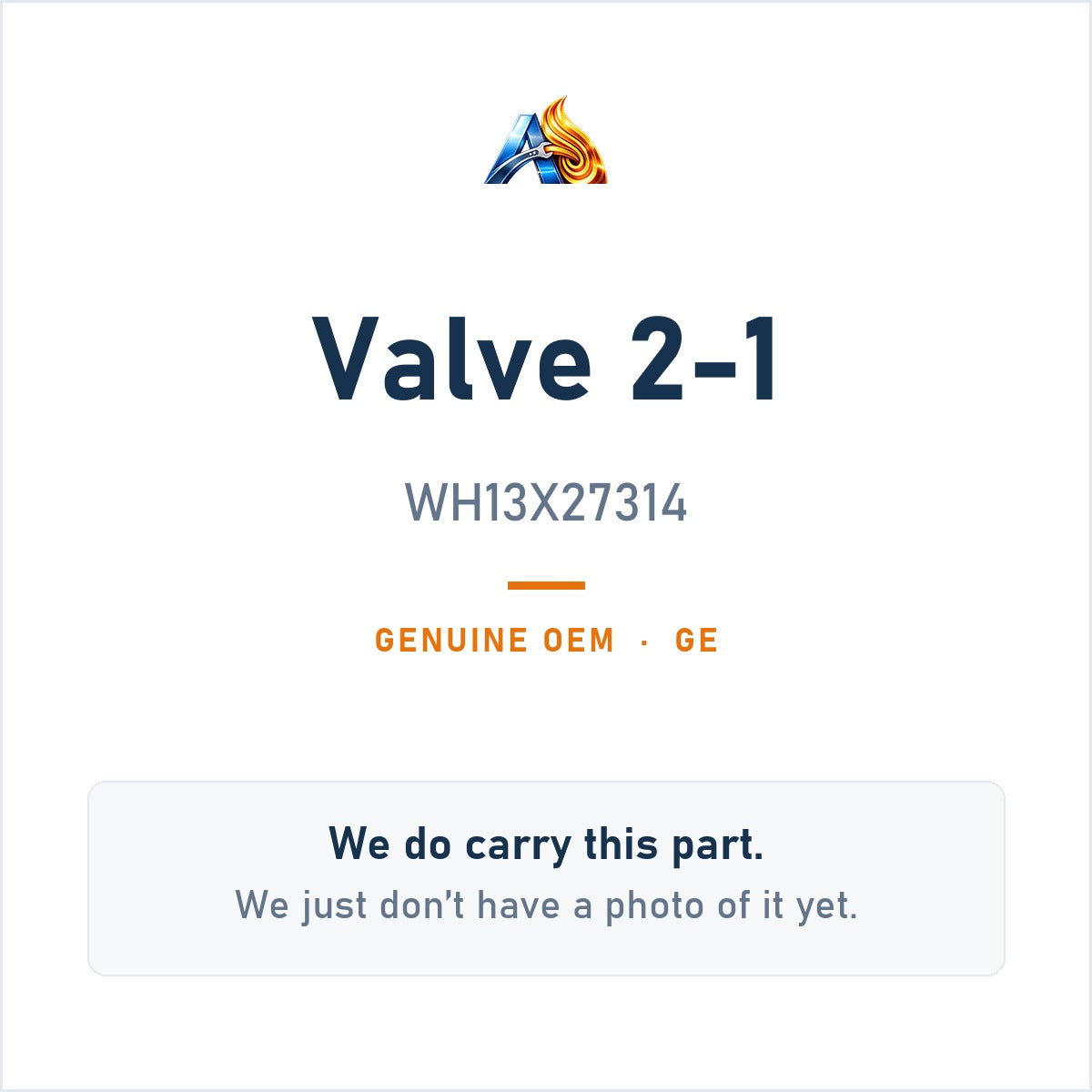 GE WH13X27314 Valve 2-1 - genuine OEM appliance part, photo coming soon