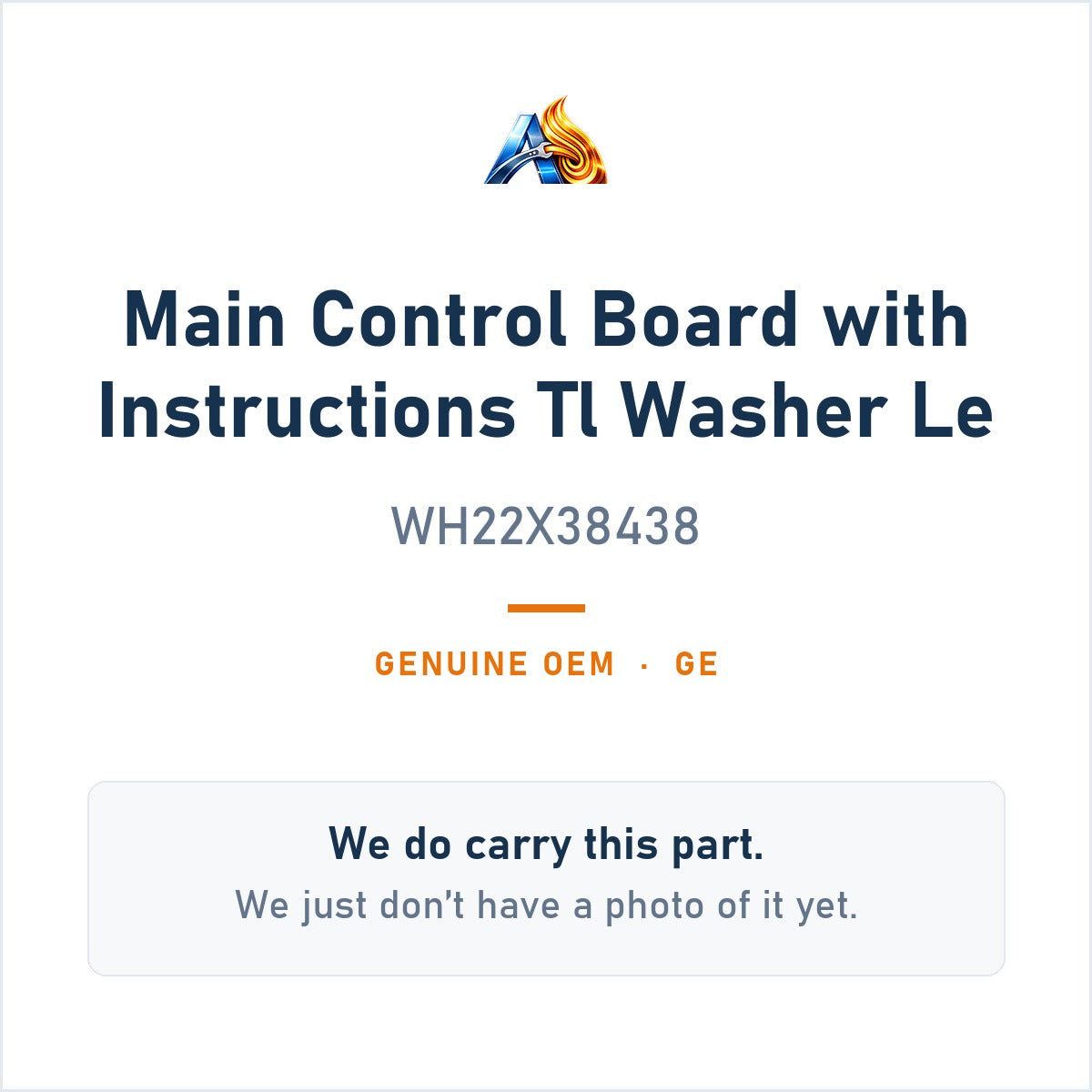 GE WH22X38438 Main Control Board with Instructions Tl Washer Le - genuine OEM appliance part, photo coming soon