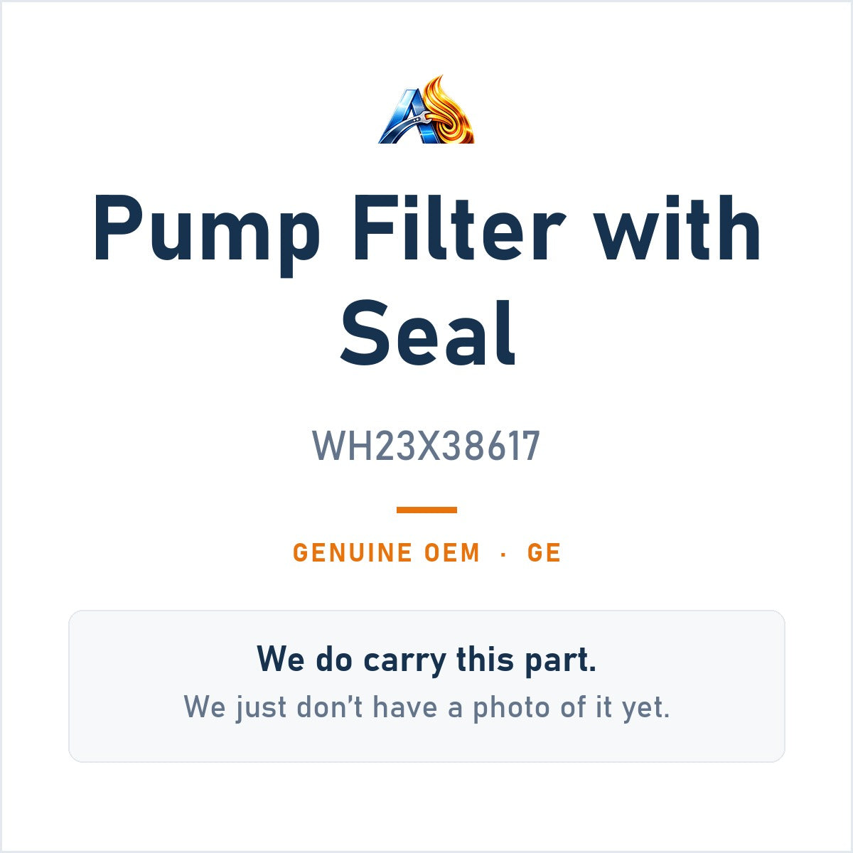 GE WH23X38617 Pump Filter with Seal - genuine OEM appliance part, photo coming soon
