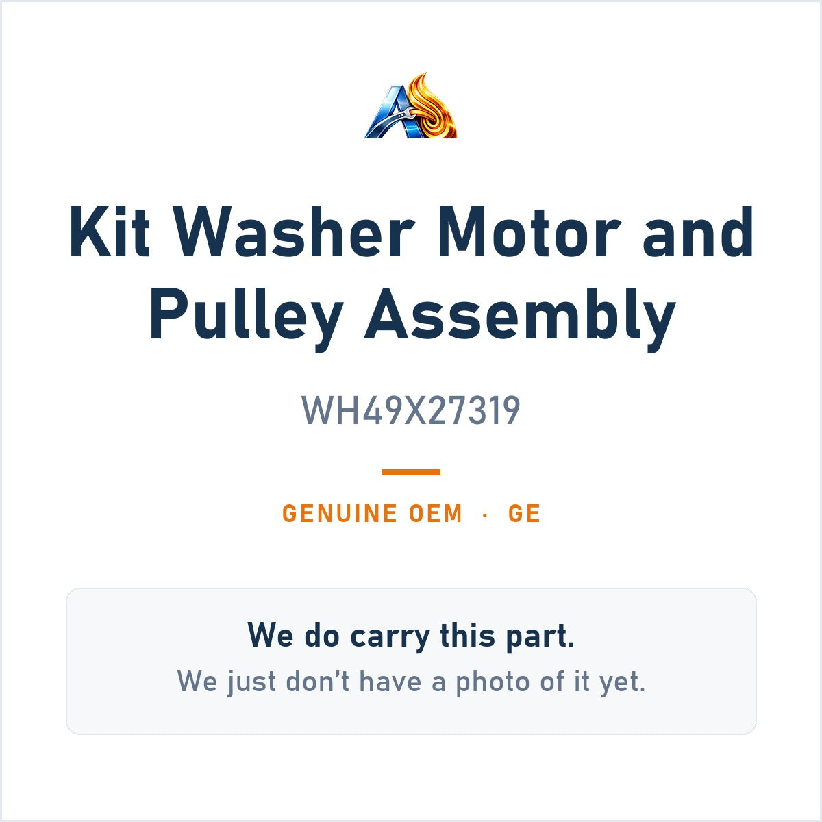 GE WH49X27319 Kit Washer Motor and Pulley Assembly - genuine OEM appliance part, photo coming soon