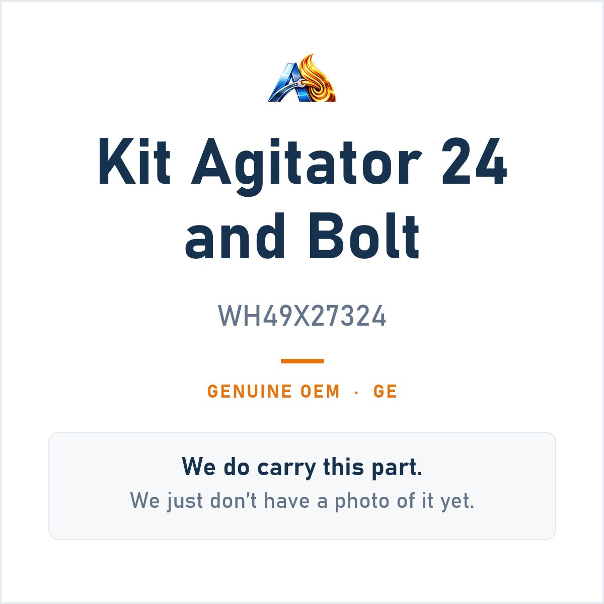 GE WH49X27324 Kit Agitator 24 and Bolt - genuine OEM appliance part, photo coming soon
