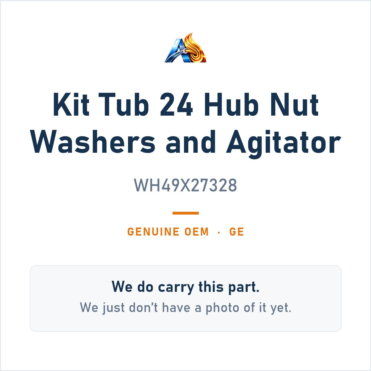 GE WH49X27328 Kit Tub 24 Hub Nut Washers and Agitator - genuine OEM appliance part, photo coming soon