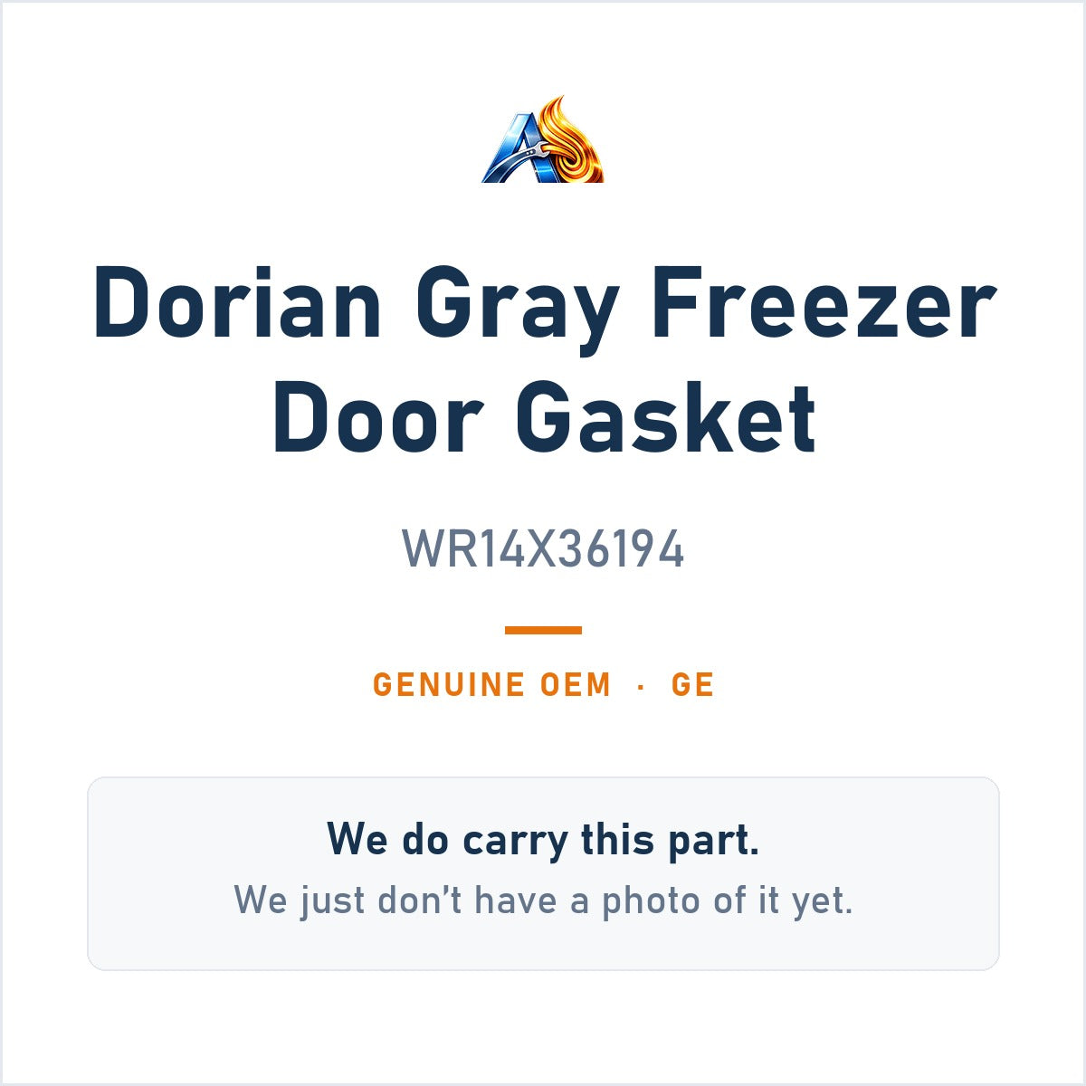 GE WR14X36194 Dorian Gray Freezer Door Gasket - genuine OEM appliance part, photo coming soon