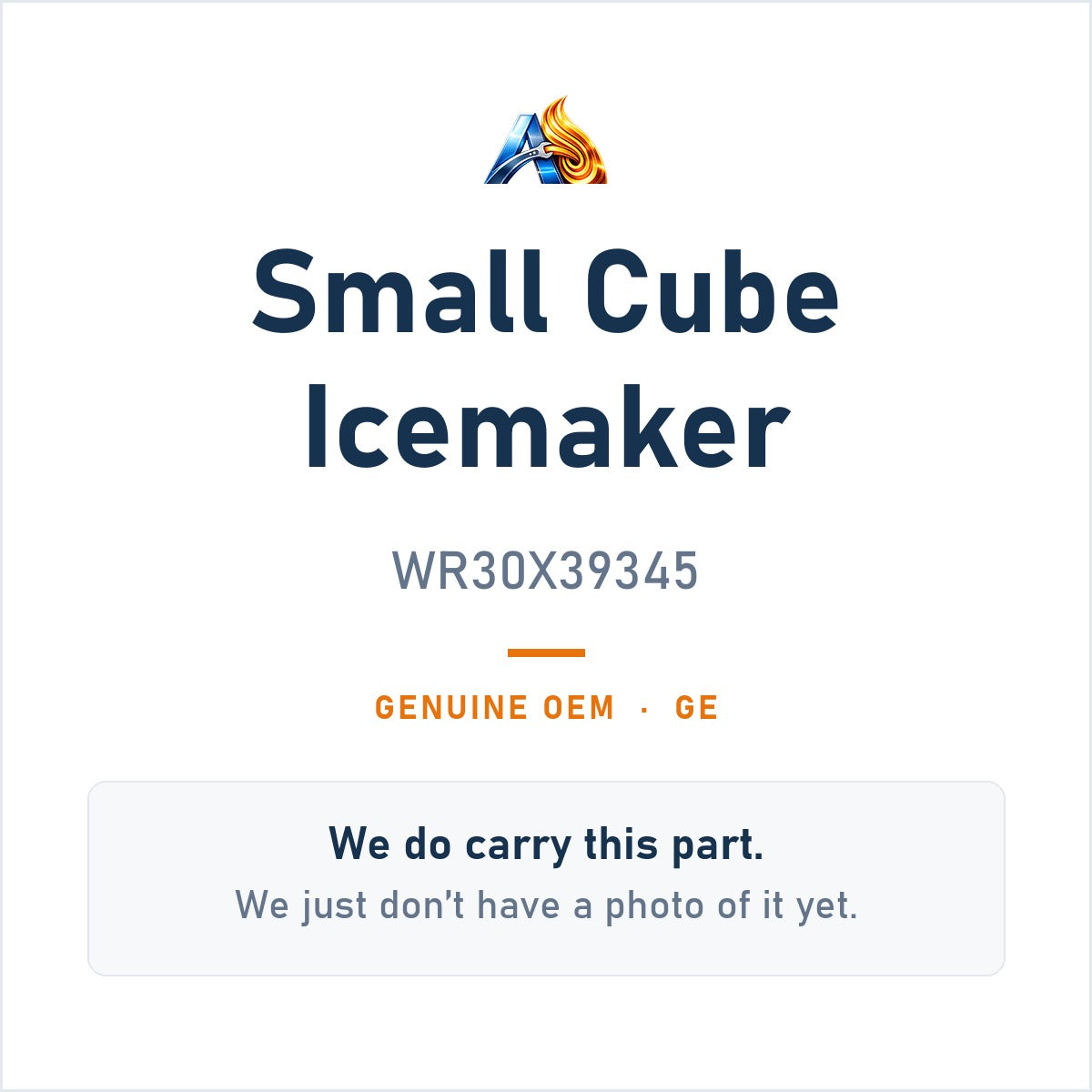 GE WR30X39345 Small Cube Icemaker - genuine OEM appliance part, photo coming soon