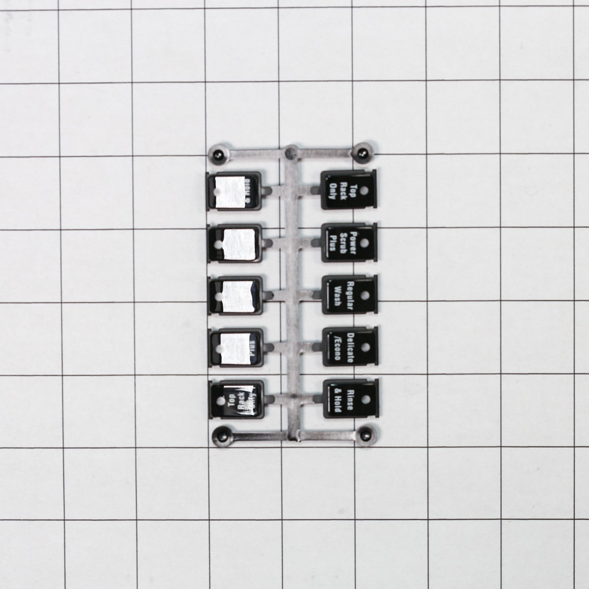 Bosch 00498722 Push Button Set - shown with measurements