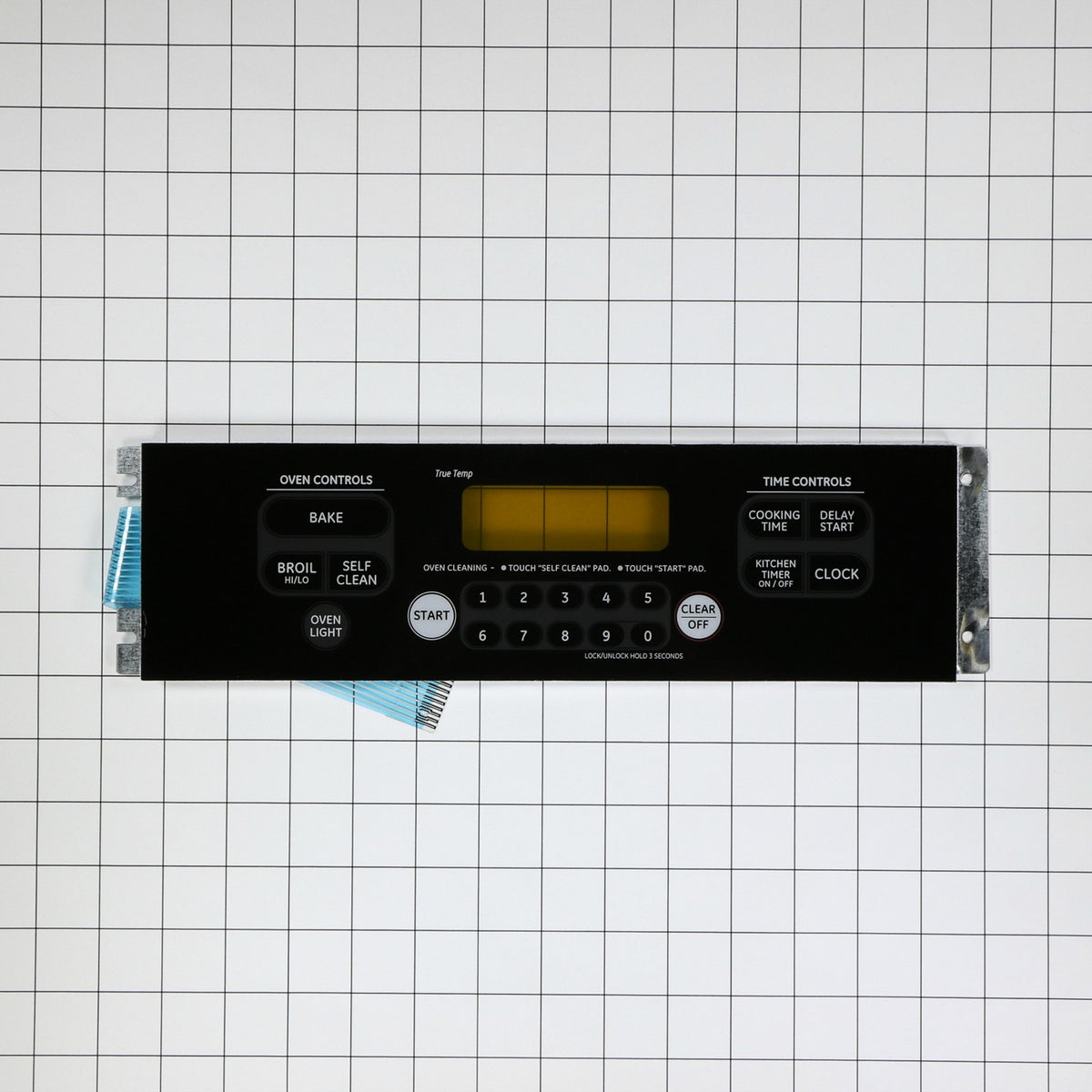 GE WB27T10760 Keypanel Supt Assembly (Bk) - shown with measurements