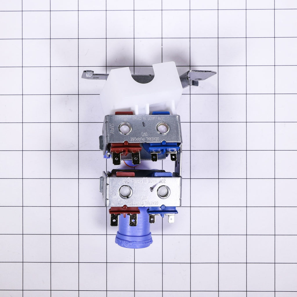 GE WR57X10084 Bracket and Valve Assembly - shown with measurements
