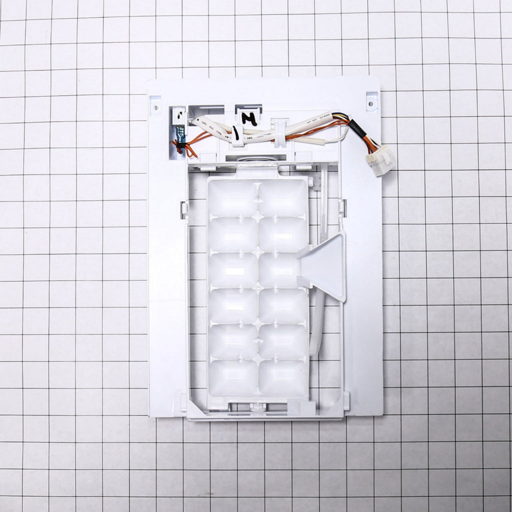 LG AEQ72909603 Ice Maker Assembly - shown with measurements