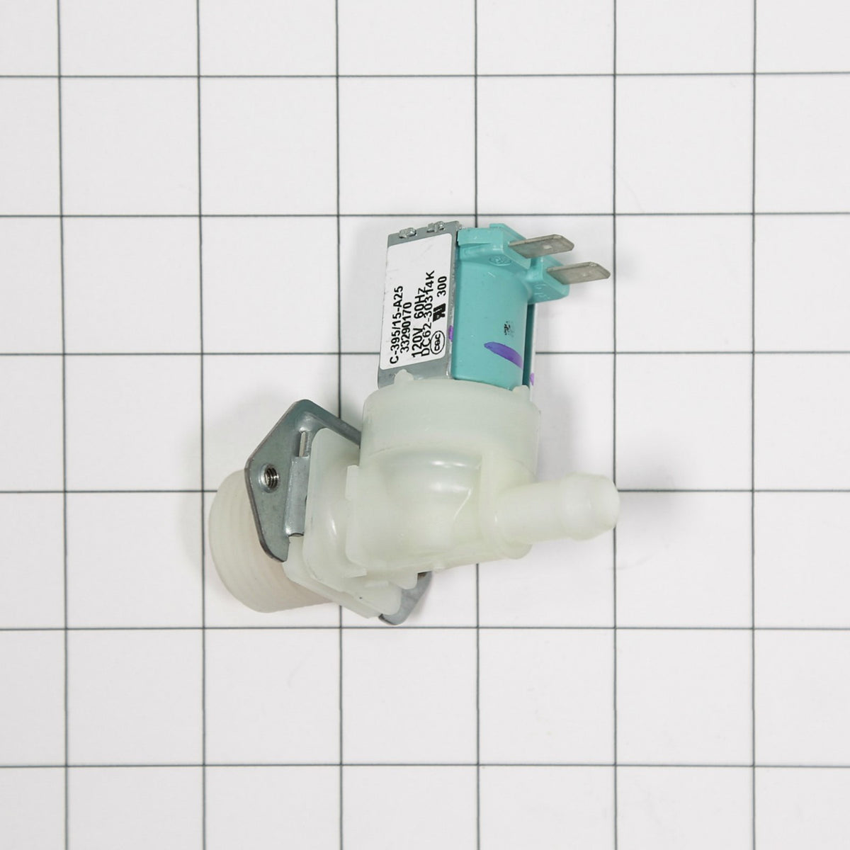 Samsung DC62-30314K Valve Water - shown with measurements