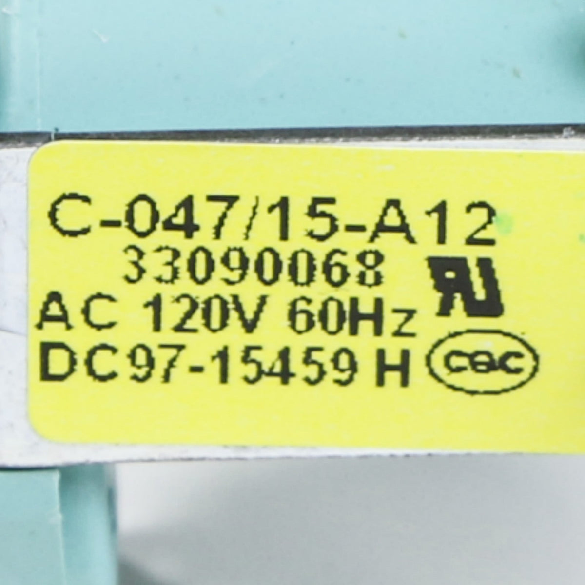 Samsung DC97-15459H Valve Water - part number label
