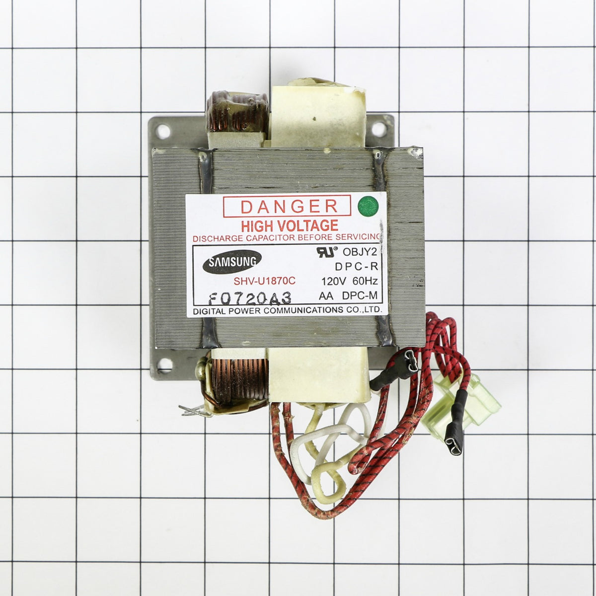 Samsung DE26-00126A Trans H.V - shown with measurements