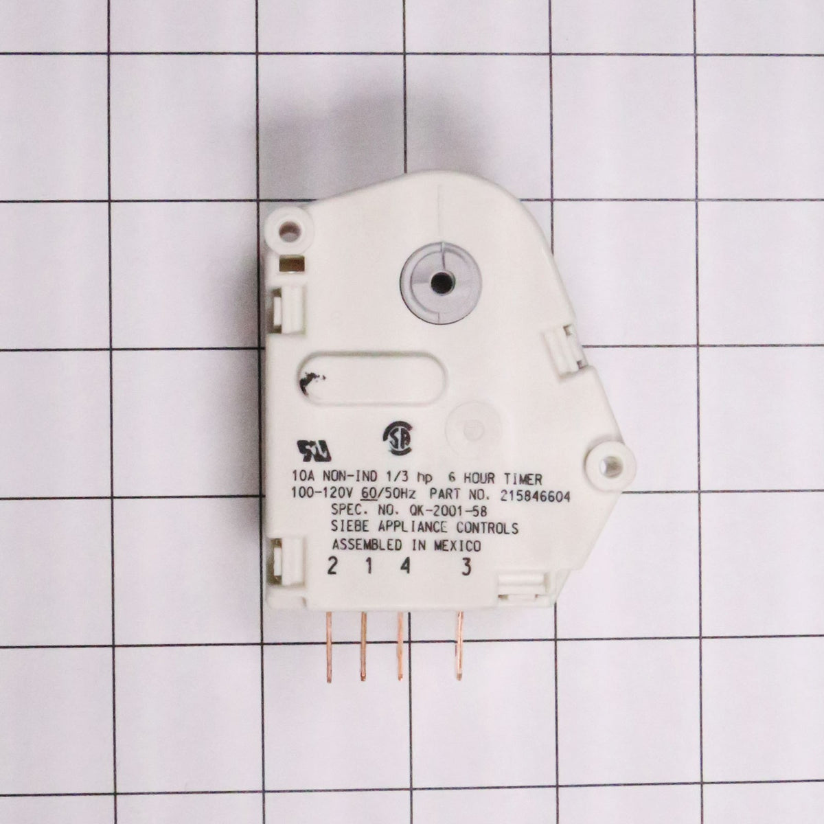Electrolux 215846604 Timer-Defrost - shown with measurements
