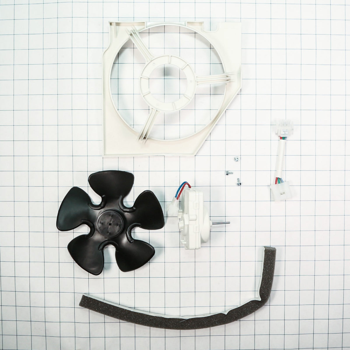 Electrolux 5303918774 Condenser Fan Motor - shown with measurements