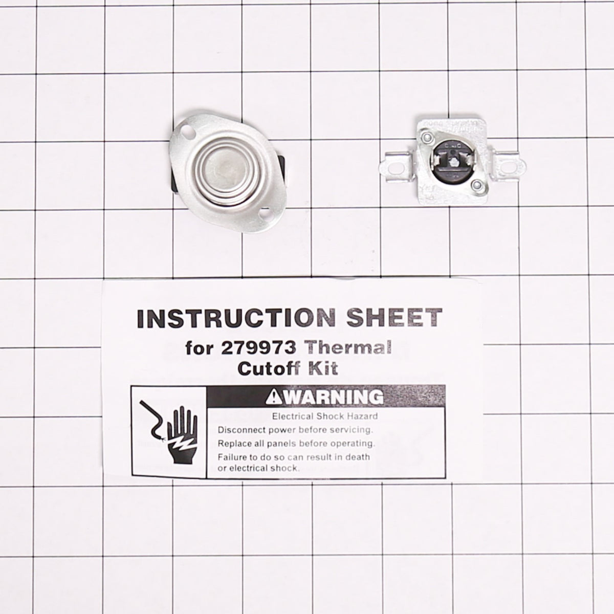 Whirlpool 279973 Cutoff-Tml - shown with measurements