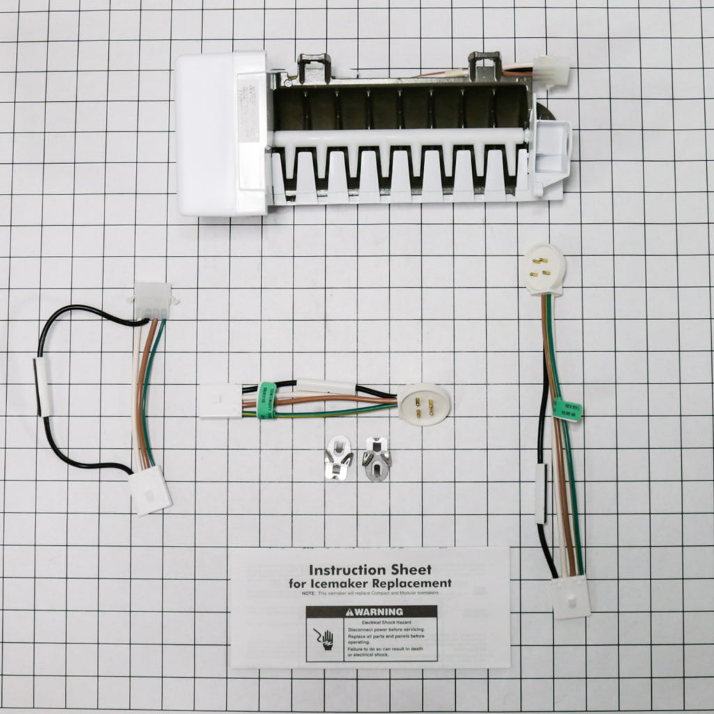 Whirlpool 4317943 Icemaker Part - shown with measurements